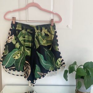 Farm High Waisted Shorts Tropical Print